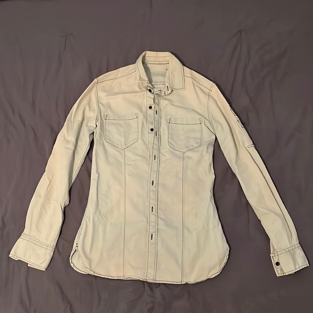 Men’s D&G light blue denim w navy blue stitching shirt sz 15.5/39
